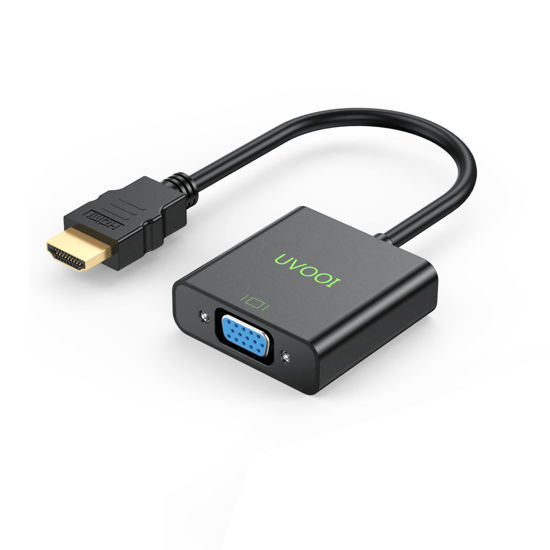 Picture of UVOOI HDMI to VGA Adapter, HDMI to VGA Cable Male to Female Monitor Display Cord 1080P@60Hz for Desktop, Laptop, PC, Projector, HDTV, and More (Not Bidirectional)-1 Pack