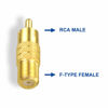 Picture of VCE F-Type Female to RCA Male Coaxial Cable Audio Adapter Gold Plated Connector, 2-Pack