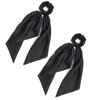 Picture of Pack of 2 Knotted Bow Hair Scrunchies Elastic Hair Scarf Black Hair Ties Bands Satin Hair Ribbon Scrunchy Red Ponytail Holder for Women and Girls (Black)