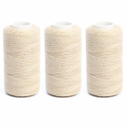 Picture of Ryalan UV Resistant High Strength Polyester Thread for Upholstery, Outdoor Market, Drapery, Beading, Purses, Leather, Hair Weave Bundles, Hair Extensions, Wig DIY Project 3 Rolls (3 Thread, Blond)