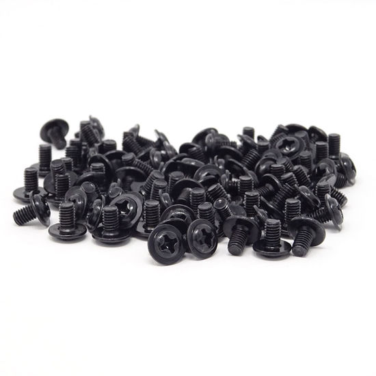 Picture of Honbay 100PCS M3x5 Round Head PC Mounting Computer Screws Computer Case Fixed Motherboard Screw (Black Zinc)