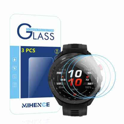 Picture of MIHENCE Compatible for Garmin Approach S70 47mm Screen Protector, 9H Anti-Scratch Tempered Glass Protective Film for Approach S70 47mm Golf GPS Watch (3PCS) (protective film diameter is not 47mm)