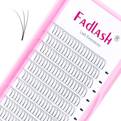 Picture of Eyelash Extensions Premade Fans Eyelash Extensions C Curl Short Stem Pre Fan Eyelashes Premade Lash Extensions Fans Volume Lash Extensions Pre Made Volume Lashes (3D-0.10C, 10mm)