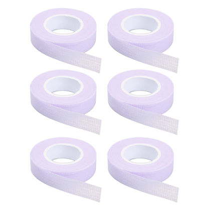 Picture of JASSINS 6 Rolls Eyelash Tape, Adhesive Fabric Eyelash Tapes, Adhesive Breathable Micropore Fabric Tape for Eyelash Extension Supply,9 m/10 Yard Each Roll (Light Purple)