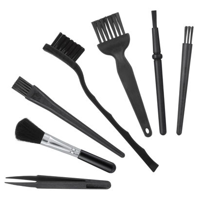 Picture of TIESOME Set of 7 Keyboard Anti Static Brushes, Plastic Handle Portable Cleaning Brushes Computer Keyboard Cleaning Brush Kit for Cleaning Computer Keyboard Car Lab