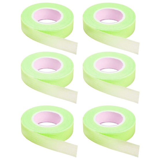 Picture of 6 Rolls Eyelash Tape, Adhesive Fabric Eyelash Extension Tape, Breathable Micropore Fabric Tape for Eyelash Extension Supplies,9 m/10 Yard Each Roll (Green)