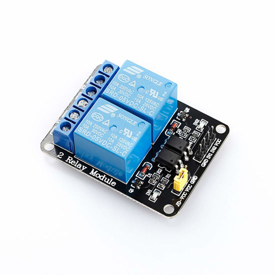 Picture of SunFounder 2 Channel DC 5V Relay Module with Optocoupler Low Level Trigger Expansion Board Compatible with Arduino R3 MEGA 2560 1280 DSP ARM PIC AVR STM32 Raspberry Pi