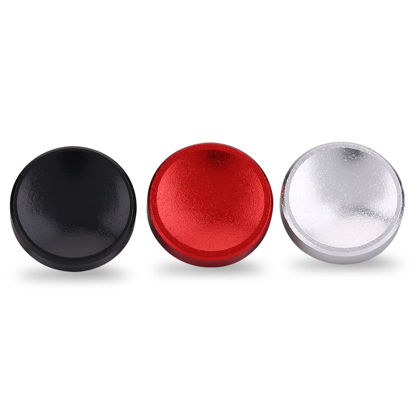 Picture of Acouto Soft Shutter Release Buttons 3pcs Universal Aluminium Alloy Camera Shutter Release Buttons with Concave Surface Fit for Fuji for Canon for Nikon Red+Black+Silver
