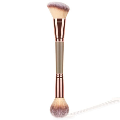 Picture of KINGMAS Foundation Makeup Brush, Double Ended Makeup Brushes for Blending Liquid Powder, Concealer Cream Cosmetics, Blush brush