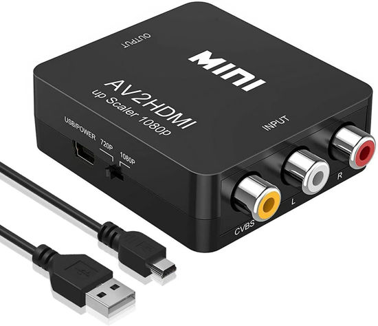 Picture of FANTIA RCA to HDMI, AV to HDMI Converter, 1080P 4k Video Audio TV 3 RCA CVBS HDMI with USB Charging Cable