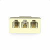 Picture of NECABLES 2Pack Phone Splitter 3 Way Telephone Adapter RJ11 6P4C 1 Female to 3 Females for Landline and Fax Ivory