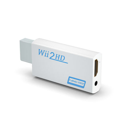 Picture of BolAAzuL Wii to HDMI Converter Wii to HDMI Adapter, Wii 2 HDMI Connector White Wii in HDMI Out Video Converter & 3.5mm Audio Output for Wii to HDMI HDTV Out