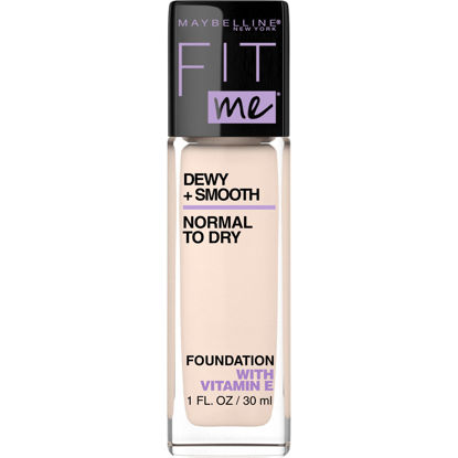 Picture of Maybelline Fit Me Dewy + Smooth SPF 18 Liquid Foundation Makeup, Fair Porcelain, 1 Count