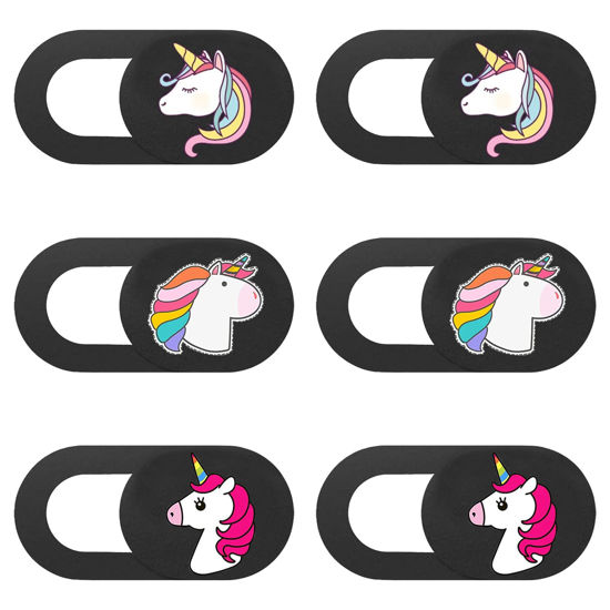 Picture of Anoys Webcam Cover (6 Pack) Ultra-Thin Camera Cover Privacy Protector, Cover Slide for Laptop/Mac/MacBook Air/iPad/iMac/PC/Phone, Webcam Covers Laptop Accessories - Colorful Unicorn