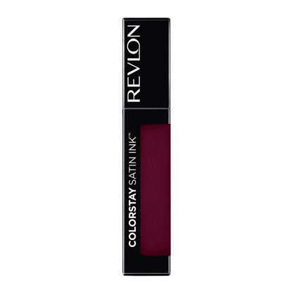 Picture of Revlon ColorStay Satin Ink Crown Jewels Liquid Lipstick, Longlasting & Waterproof Lipcolor, Moisturizing Creamy Formula Infused with Black Currant Seed Oil, 035 Reigning Red, 0.17 fl oz.