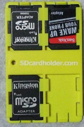 Picture of Standard SD Card Holder Credit Card Size Secure Digital Memory Card Case (Yellow)