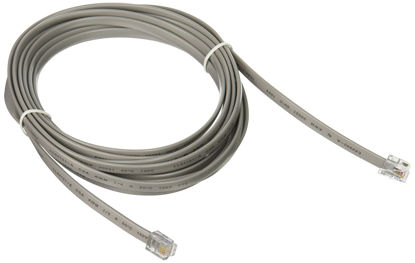 Picture of C2G 09600 RJ12 6P6C Straight Modular Cable, Ethernet Network Cable, 14 Feet (4.26 Meters), Silver