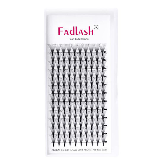 Picture of Volume Eyelash Extensions 3D 4D 6D 7D 8D 10D 13D 15D Premade Fans Eyelash Extensions Pro Point Premade Lash Extensions Fans Thin Base (15D-C-0.07, 11mm)