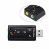 Picture of USB Sound Card,with 3.5mm Headphone and Microphone Jack USB 2.0 Virtual 7.1 External Stereo Sound Card Audio Adapter for Windows,PC,Linux,Laptop,Desktops