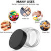 Picture of 4 Pieces Round Clear Wide-mouth Leak Proof Plastic Container Jars with Lids for Travel Storage Makeup Beauty Products Face Creams Oils Salves Ointments DIY Making or Others (Black, 2 Ounce)