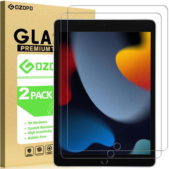 Picture of GOZOPO [2-Pack] Screen Protector for iPad 9th Generation, iPad 8th / 7th Generation, Tempered Glass Film for iPad 10.2 inch 2021/2020/2019 Release