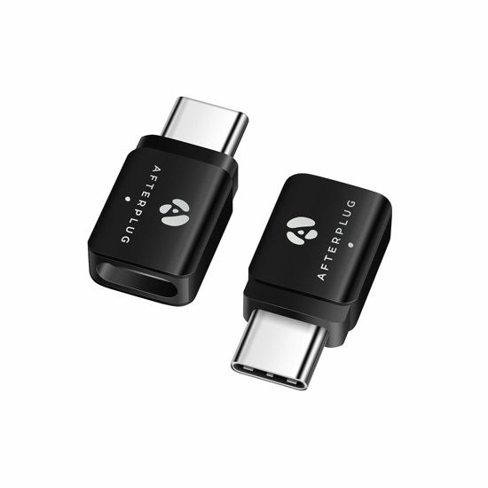 Picture of Afterplug USB C Extender [2 Pack], USB C Male to USB C Female Adapter, Thunderbolt 3/4 Extension up to 40Gbps, 8K@60Hz Video, 100W PD, for USB C Devices (Black)