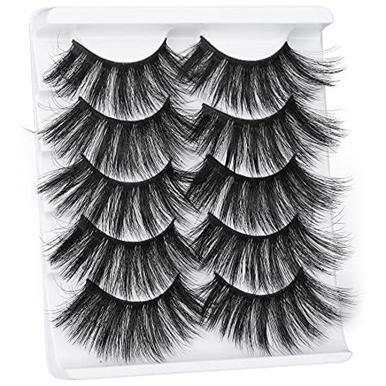 Picture of 25mm False Eyelashes 8D Faux Mink Lashes ALPHONSE High Volume Dramatic Fake Eyelashes Long Thick Fluffy Eye Lashes Pack 5 Pairs