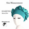 Picture of Harewom Satin Cap for Sleeping to Protect Hair Bonet Solid Color Jumbo Shower Bonnet for Natural Hair Green