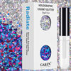 Picture of 7g Silver+7g Purplish Blue Holographic Chunky Cosmetic Glitter Body Hair Face Eye Nail for Festival Carnival Party Beauty Rave Accessories Different Sizes&Shapes ✮14g + Quick Dry Primer Glue Gel(5ml)