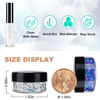 Picture of 7g Silver+7g Purplish Blue Holographic Chunky Cosmetic Glitter Body Hair Face Eye Nail for Festival Carnival Party Beauty Rave Accessories Different Sizes&Shapes ✮14g + Quick Dry Primer Glue Gel(5ml)