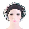 Picture of Satin Hair Bonnets for Black Women Sleeping Jumbo Sleep Cap for Natural Hair Floral Print Wide Band Nightcap