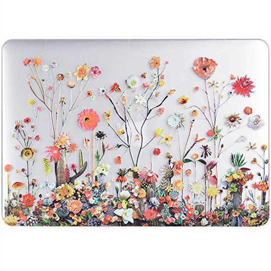 Picture of iDOO Soft Touch Plastic Hard Matte Case ONLY for MacBook Pro 13 inch with Retina Display NO CD Drive (A1425 / A1502) - Plants and Flowers