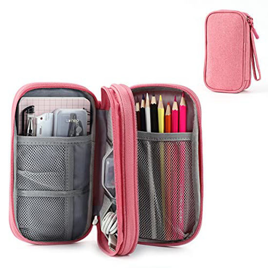 Tildaks Electronic Organizer Pouch Bag, 3 Compartments Travel Cable Organizer Bag Pouch Portable Electronic Phone Accessories Storage Multifunctional Case