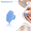 Picture of Silicone Face Scrubber for Men, Gentle Exfoliator Pad & Massager, Facial Cleansing Brush Silicone Face Wash Brush Removes Dead & Dry Skin（Blue）