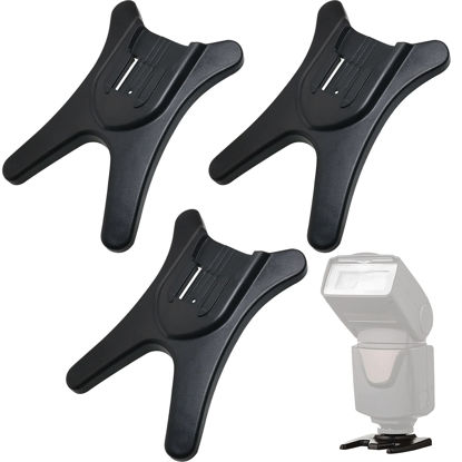 Picture of LUORNG 3PCS Camera Flash Stand Flash Speedlight Hot Shoe Mount Stand, for Flash Speedlight Speedlite