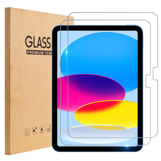 Picture of TopEsct 2-Pack Screen Protector for ipad 10th Generation(10.9-Inch, 2022 Model, 10th Gen),9H Tempered Glass Film,Anti-Scratch,HD Clear