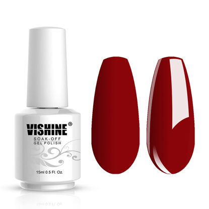 Picture of Vishine Gelpolish Lacquer Shiny Color Soak Off UV LED Gel Nail Polish Professional Manicure Bright Red(1535)