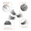 Picture of DIY Eyelash Extension, 3D Effect Glue Bonded Band Individual Lash 12 Clusters Volume Lashes Set, Home Eyelash Extension, C curl Lashes Pack (16MM)