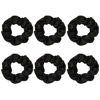 Picture of Black Scrunchies Hair Ties Silk Satin Scrunchy - Hair Elastics Bands Ponytail Holder Pack of Neutral Scrubchy Hair Accessories Women Girls