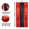 Picture of PIGETALE, 2 Pack 3.2x8.2 Feet Black and Red Foil Fringe Curtains Party Decorations, Tinsel Curtain Backdrop Streamers for Birthday Graduation Fiesta Stranger Theme Halloween Christmas Party Supplies