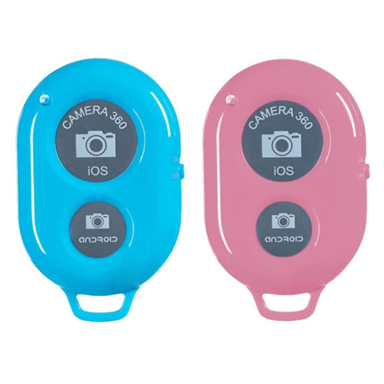 Picture of AngelReally Wireless Camera Shutter Remote Control for Smart Phones- Compatible with iOS/Android (1 Pink＋1 Blue)