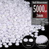 Picture of 5000pcs 3mm Resin Rhinestones Bulk, White Flatback Round Jelly Rhinestones Bedazzling Non Hotfix Crystal Gems Large Quantity Wholesale for DIY Crafts Clothes Bottles Tumblers Face Makeup Manicure