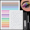 Picture of 1225 Pcs of Rhinestone Stickers 3/4/5/6mm Clear+Colorful Self Adhesive Face Gems, Stick on Body Crystal Jewels with Quick Dry Makeup Glue For Face Eye Hair Nails Make up and Craft DIY Decorations