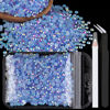 Picture of 4000pcs 4mm Resin Rhinestones Bulk, Sky Blue AB Flatback Round Jelly Rhinestones Bedazzling Non Hotfix Crystal Gems Large Quantity Wholesale for DIY Crafts Clothes Tumblers Face Makeup Manicure