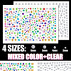 Picture of 1300 Pcs of Rhinestone&Pearl Stickers 3/4/5/6mm Self Adhesive Face Crystal Gems And Pearls, Stick on Body Beads with Quick Dry Makeup Glue For Face Eye Hair Nails Make up and Craft DIY Decorations