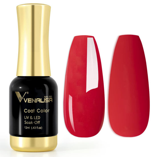 Picture of VENALISA Gel Nail Polish, Summer Agate Red Color Soak Off UV LED Nail Gel Polish Nail Art Starter Manicure Salon DIY at Home