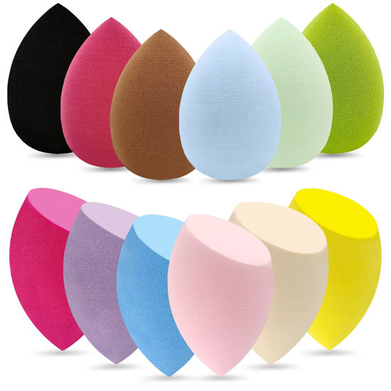 Picture of 12 Pieces Professional Makeup Sponge Set,Latex Free Flawless Soft Setting Face Puffs,Multicolor Makeup Blending Sponge Cosmetic Applicator for Powder,Liquid,Facial Makeup Tools