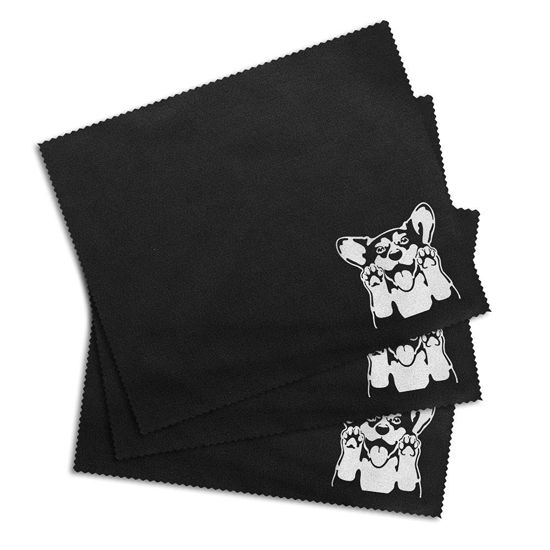 Picture of WIRESTER 3 Pack Microfiber Cloth 7.1 x 5.9 inches, Great for Camera Lens, Glasses, Cell Phones, Screens, DVD, Computers, Tablets, Laptops - Pembroke Welsh Corgi Dog