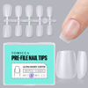 Picture of TOMICCA Extra Short Coffin Nail Tips, S Size Soft Gel Nail Tips, 100PCS Double-sided Matte Fake Nails for Nails Extension, Full Cover Nail Tips for Nail Salon