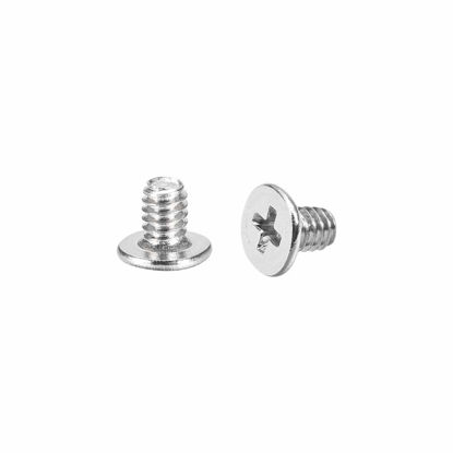 Picture of uxcell M2x4mm Phillips Screw Fastener Silver Tone 3.8mm Dia Screw Head for Laptop PC TV Fan Switch 50pcs